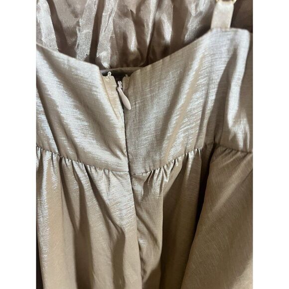 Iris Gold Iridescent Hi Low Baby Doll Maxi Dress Sz L Y2K Fairy Formal. Aa - Picture 7 of 10